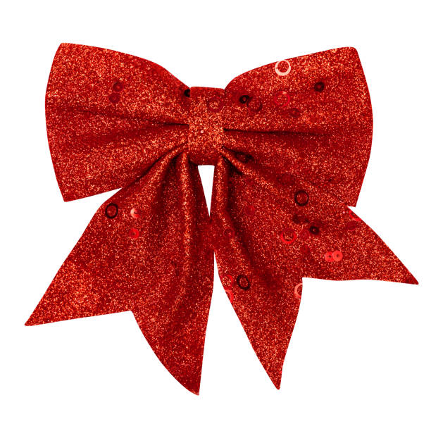 Christmas ornament red bow isolated on white background