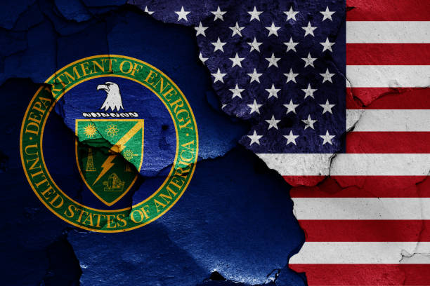 flags of Department of Energy and USA painted on cracked wall flags of Department of Energy and USA painted on cracked wall doe stock pictures, royalty-free photos & images