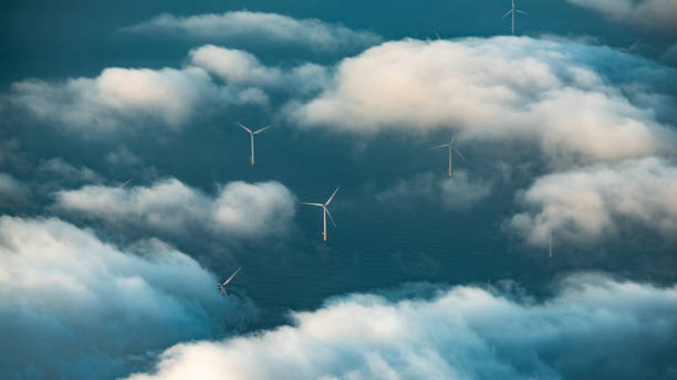 istock Wind turbines at sea 1185297955