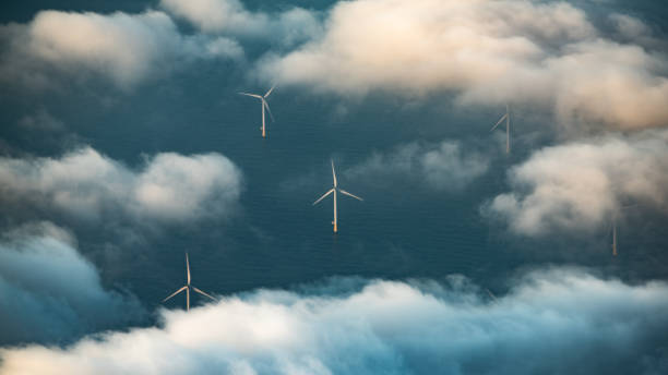 istock Wind turbines at sea 1185298013
