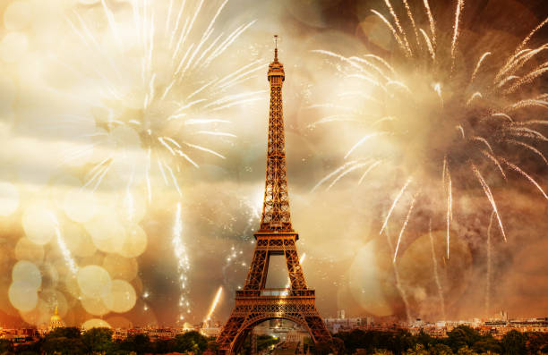 istock new year in Paris fireworks around Eiffel tower 1185299195