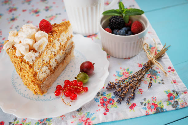 istock Homemade cake with macaroon and nuts, food background 1185306721