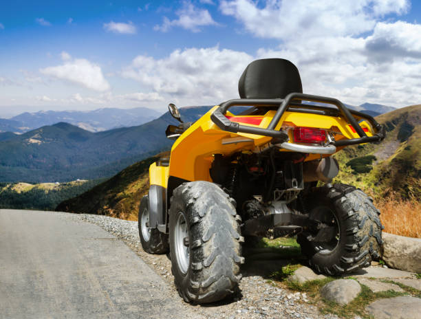 istock Atv vehicle standing on a mountain road. 1185309234