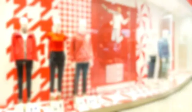 Photo of Blur of Front store. Luxury and fashionable brand window display.
