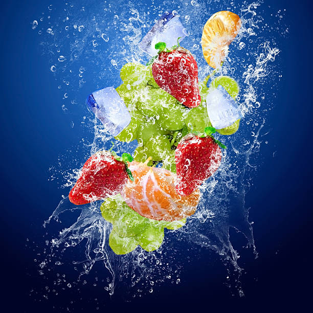 istock Drops around fruits under water 118531160
