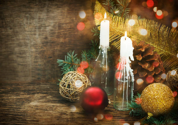 istock Christmas Decoration with candles. Holiday Concept 1185312205