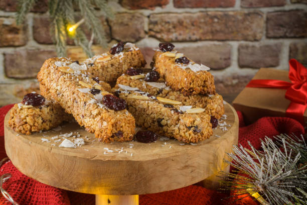 istock Cereal bars with almonds, coconut and cranberries 1185314282