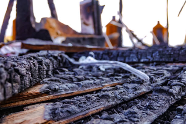Old house in ashes as a result of fire due to electrical contact in birgi village