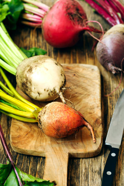 istock Fresh organic beetroots of different varieties 1185315738