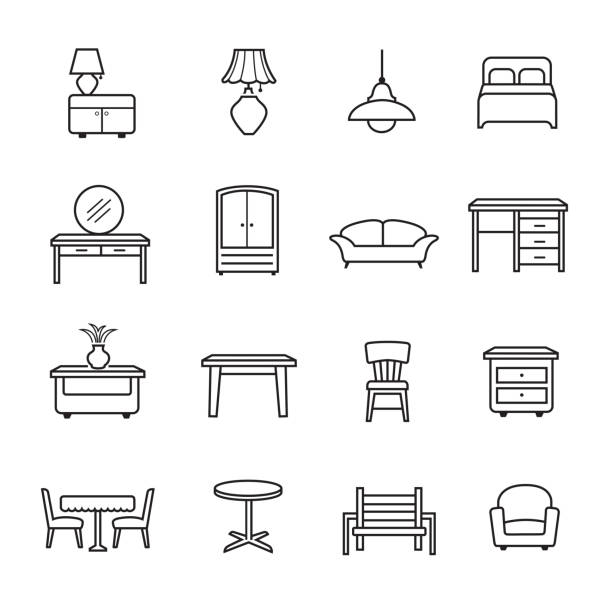 家具のアイコン - 食卓点のイラスト素材／クリップアート素材／マンガ素材／アイコン素材