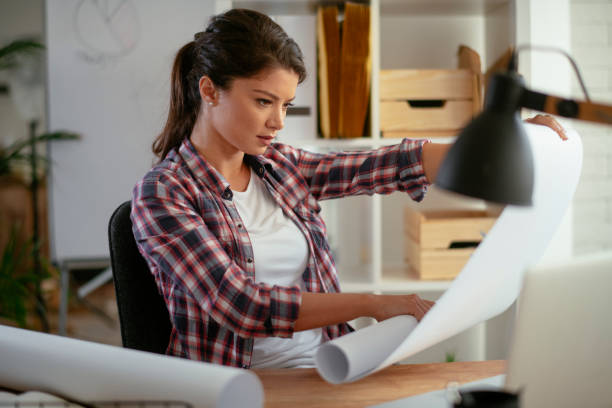 istock Smiling designer in her studio. stock photo 1185321622
