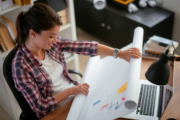istock Smiling designer in her studio. stock photo 1185321647