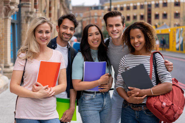 istock Happy group of students in London 1185326220