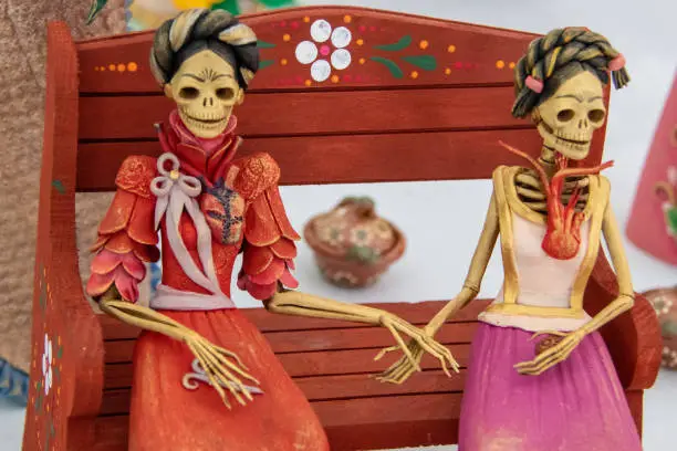 Photo of La Catrina Dolls, at Day of the Dead celebration in Patzcuaro, State of Michoacan, Mexico