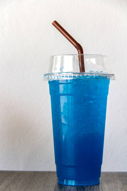 istock blue Italian soda in plastic cup 1185327785