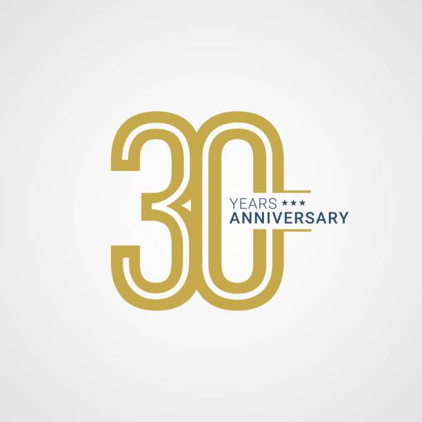 illustrazioni stock, clip art, cartoni animati e icone di tendenza di anniversario distintivo d'oro 30 anni illustrazione vettoriale - 25 30 years