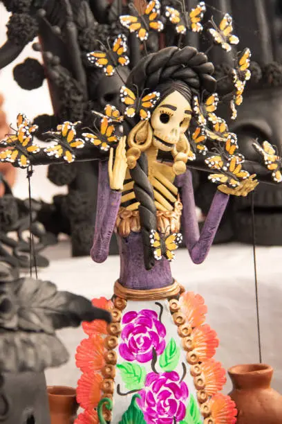 Photo of La Catrina Dolls, at Day of the Dead celebration in Patzcuaro, State of Michoacan, Mexico