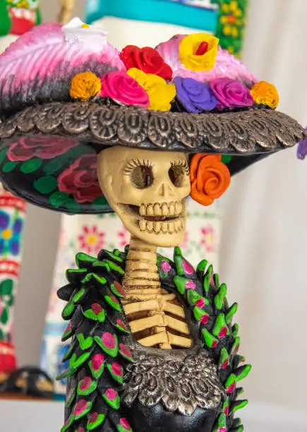 Photo of La Catrina Dolls, at Day of the Dead celebration in Patzcuaro, State of Michoacan, Mexico