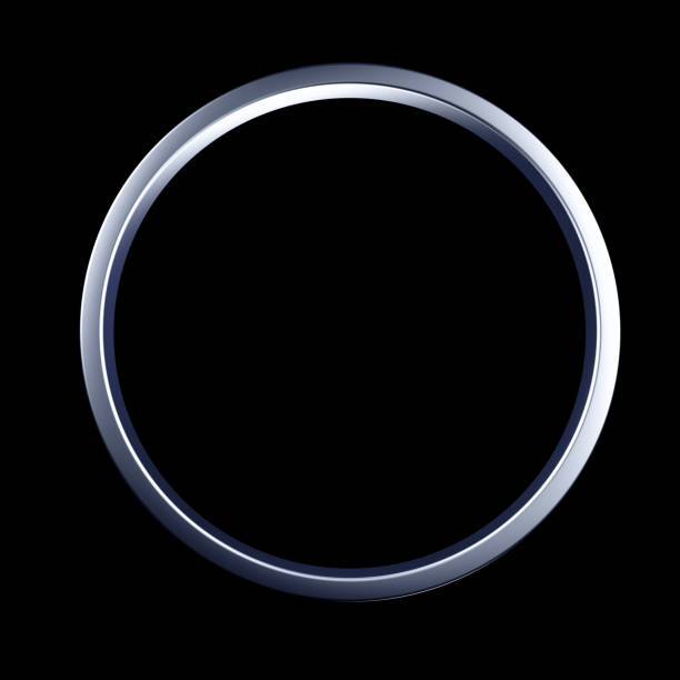 istock Metal ring isolated black background. 3d illustration, 3d rendering 1185334401
