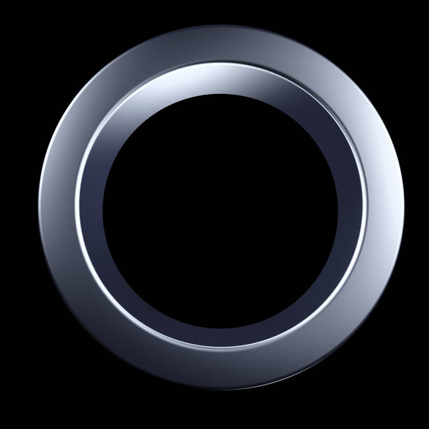 istock Metal ring isolated black background. 3d illustration, 3d rendering 1185334402