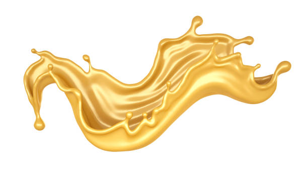 istock Isolated splash of caramel on a white background. 3d illustration, 3d rendering 1185334408