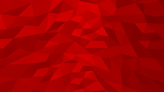 Lujoso y elegante fondo rojo con triángulos y cristales. Ilustración 3d, renderizado 3D photo
