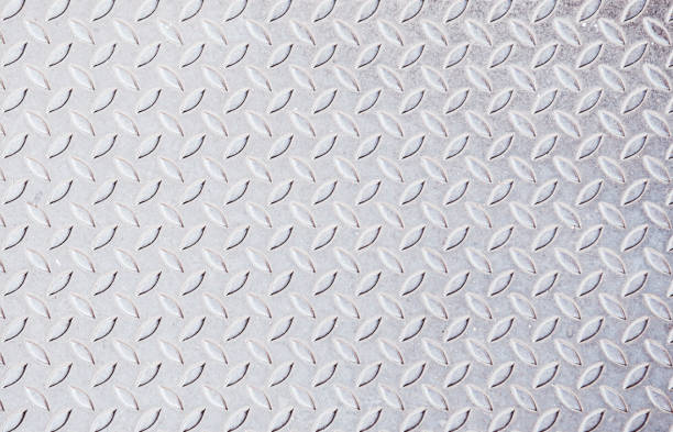 istock Seamless convex steel texture silver grey diamond plated iron 1185335610