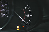 Low Fuel gauge showing fuel dashboard.