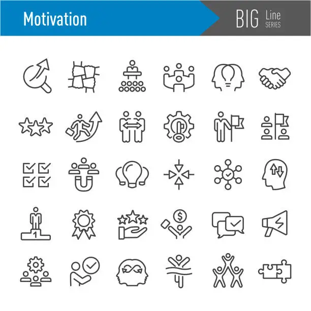 Vector illustration of Motivation Icons - Big Line Series