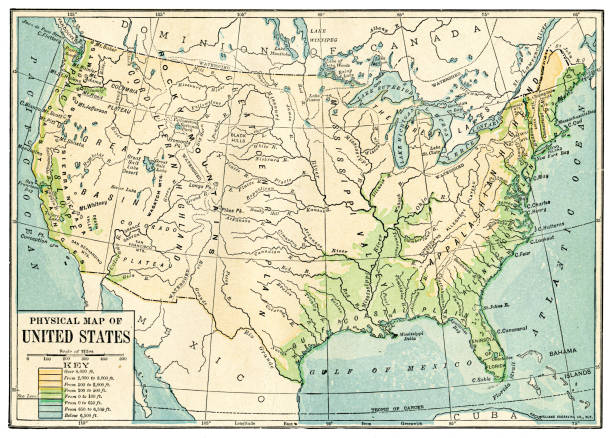 ilustraciones, imágenes clip art, dibujos animados e iconos de stock de mapa de ee.uu. 1898 - montana map usa old