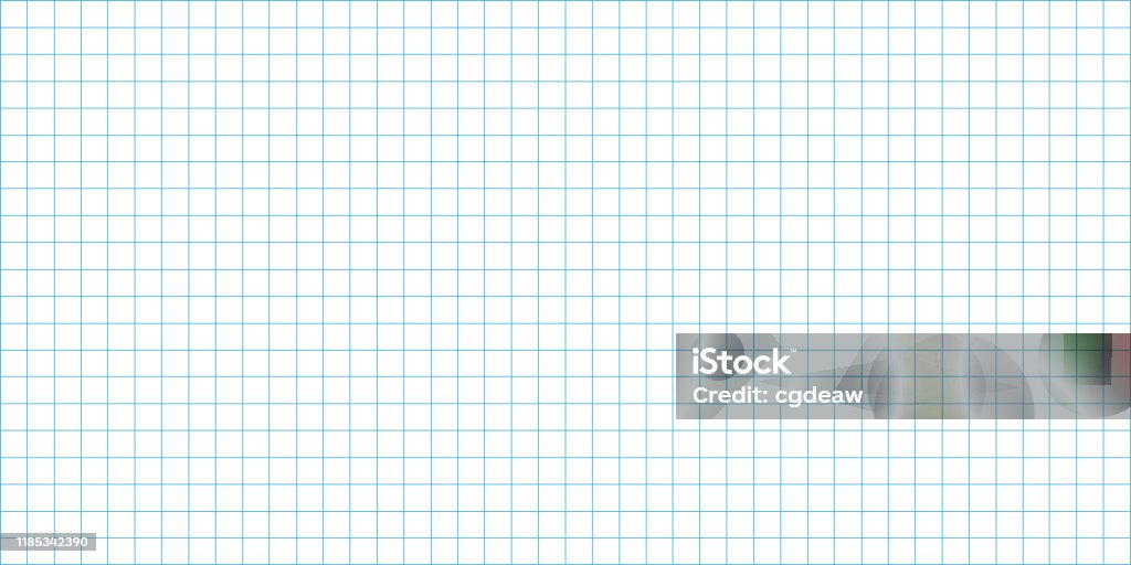 Raster quadratische Graph Linie ganze Seite auf weißem Papier Hintergrund, Papier Raster quadratische Diagramm Linie Textur der Notiz Buch leer, blaue Rasterlinie auf Papier weiße Farbe, leere quadratische Raster Diagramm für Architektur - Lizenzfrei Millimeterpapier Vektorgrafik