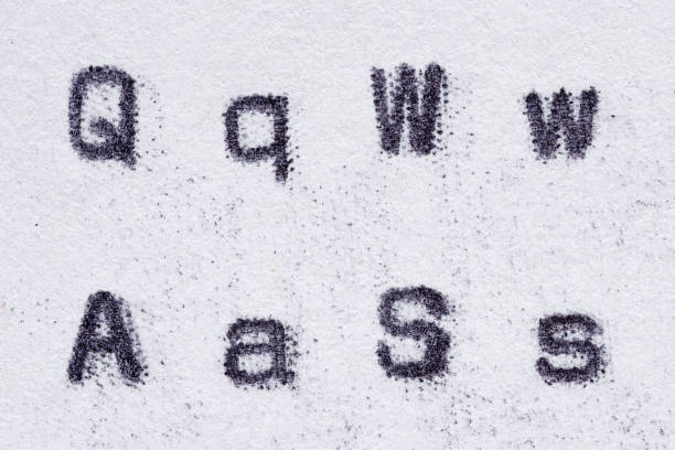 istock Real typewriter font alphabet with letters Q, W, A, S 1185343081