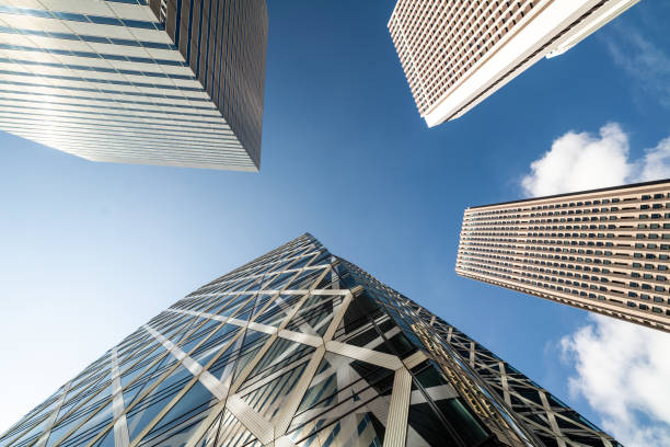istock Low angle view of modern skyscrapers in Shinjuku 1185347654