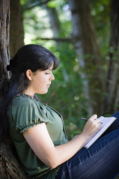 istock Young Woman Writing in Journal 118535133