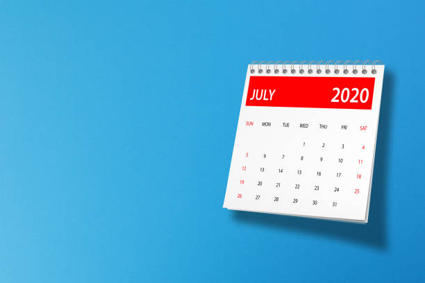 istock July 2020 calendar on blue background 1185356153