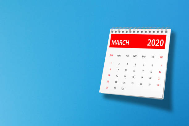 istock March 2020 calendar on blue background 1185356162