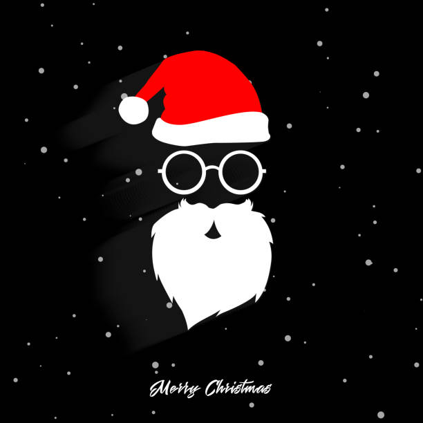 istock Head of Santa Claus on a black background. Christmas Santa 1185356970