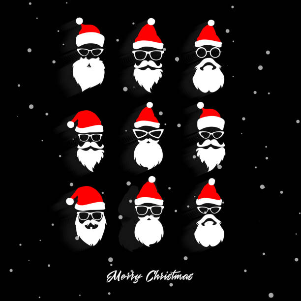 istock Head of Santa Claus on a black background. Christmas Santa 1185357057