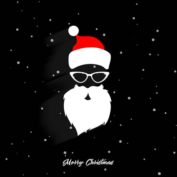istock Head of Santa Claus on a black background. Christmas Santa 1185357090