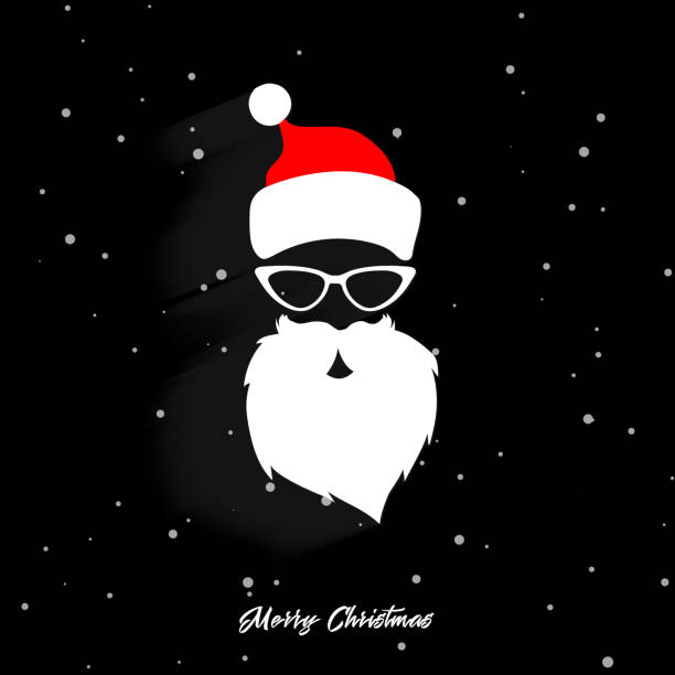istock Head of Santa Claus on a black background. Christmas Santa 1185357107