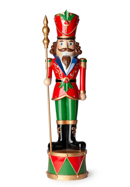 Wooden Christmas Nutcrackers. Photo with clipping path. Nutcracker Christmas soldier on white background. nutcracker photos stock pictures, royalty-free photos & images