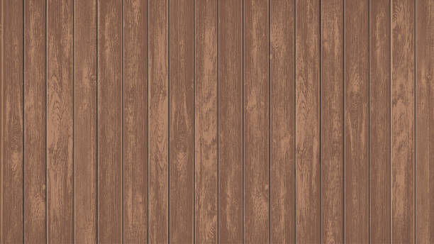 Brown texture blank mockup wooden panels. Timber banner with copy space template. Vector background.