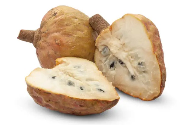 Custard-apple or Bullock's-heart fruit isolated on white background