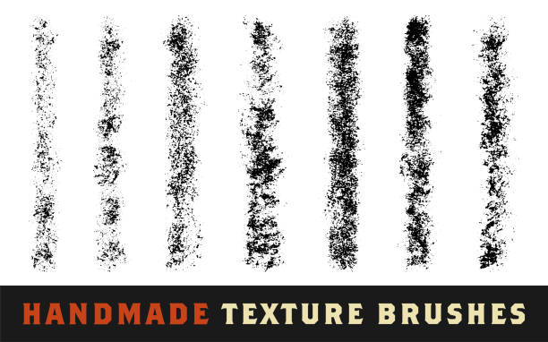Handmade Texture Brush Vector Set Handmade Grainy and Rough Texture Brush Vector Set on the White Background illustrator stock illustrations