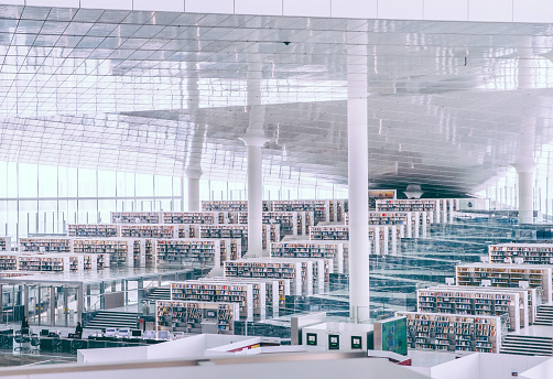 23rd October 2019,Doha,Qatar: Locals are studying in the national library in Doha. Qatar national library is part of the education city in Doha, which is free entry and open to public.