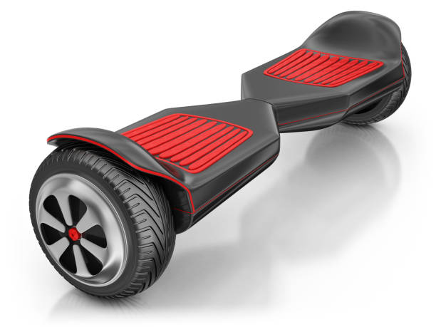 3D Rendering of a Single Hoverboard 3d render. Single hoverboard in front view isolated on white background. hoverboard stock pictures, royalty-free photos & images