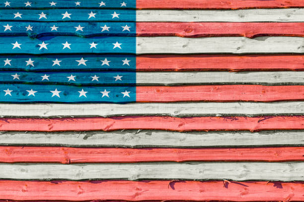 istock USA flag on transparent wood background 1185369354