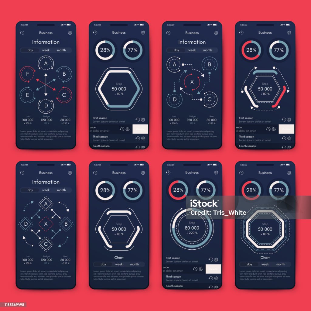 Vector Graphics Set Mobile Infographics Stock Vector Stock Illustration ...