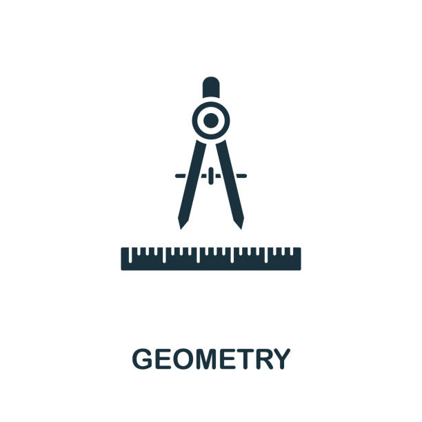 illustrazioni stock, clip art, cartoni animati e icone di tendenza di simbolo dell'icona del vettore di geometria. segno creativo della raccolta di icone dell'istruzione. icona geometria piatta riempita per computer e dispositivi mobili - geometry geometric shape protractor mathematics