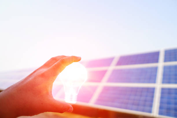 istock Solar panel, alternative electricity source, the concept of sustainable resources, This is clean power in the world 1185373427